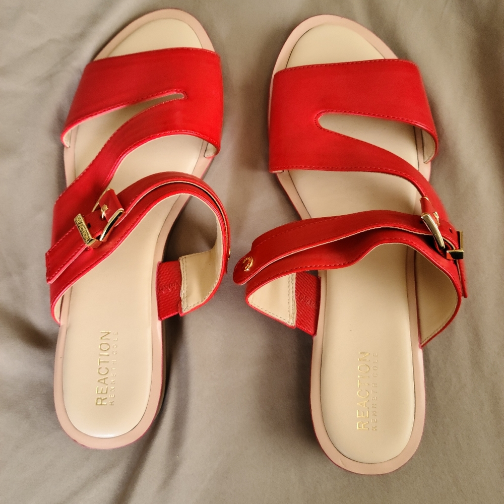 Kenneth Cole red sandals, size 9 1/2